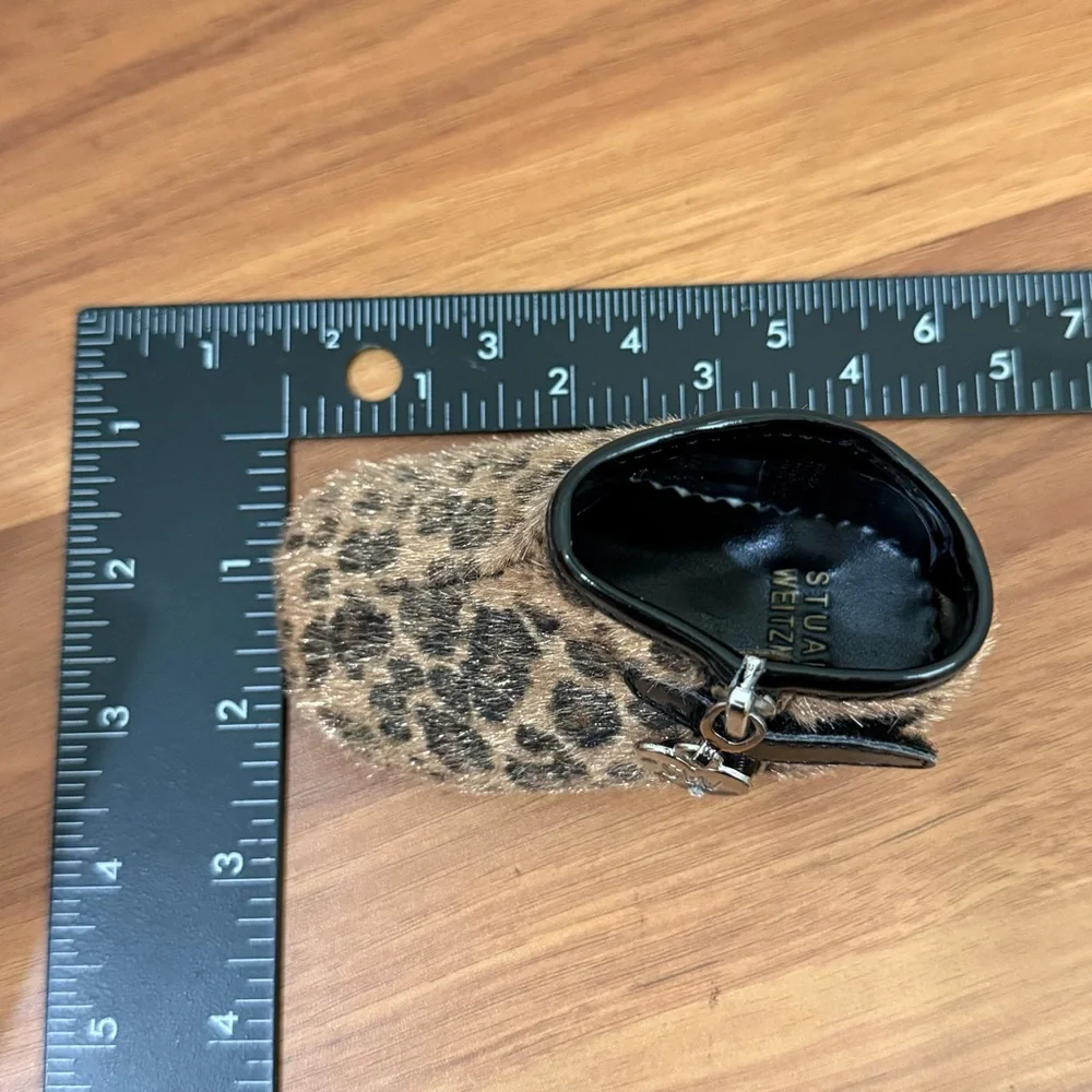 STUART WEITZMAN My First Weitzman Baby Zipper Tan Faux Fur Boots Cheetah Size 2